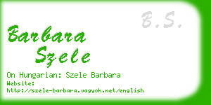 barbara szele business card